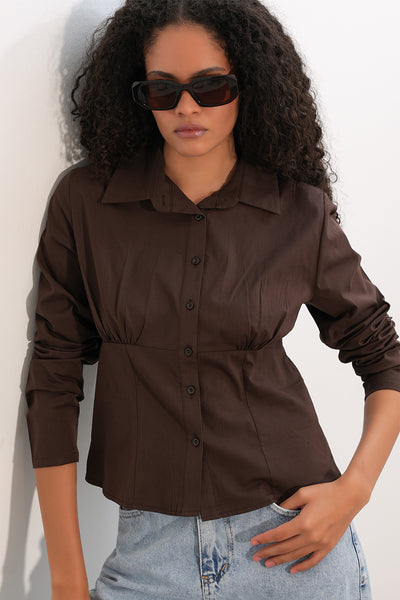 Cămașă Poplin slim fit 20231 - Maro