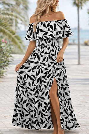 Rochie lungă Supreme cu imprimeu, model Madonna, pentru femei, cu decolteu, bust elastic, crăpătură, 32869