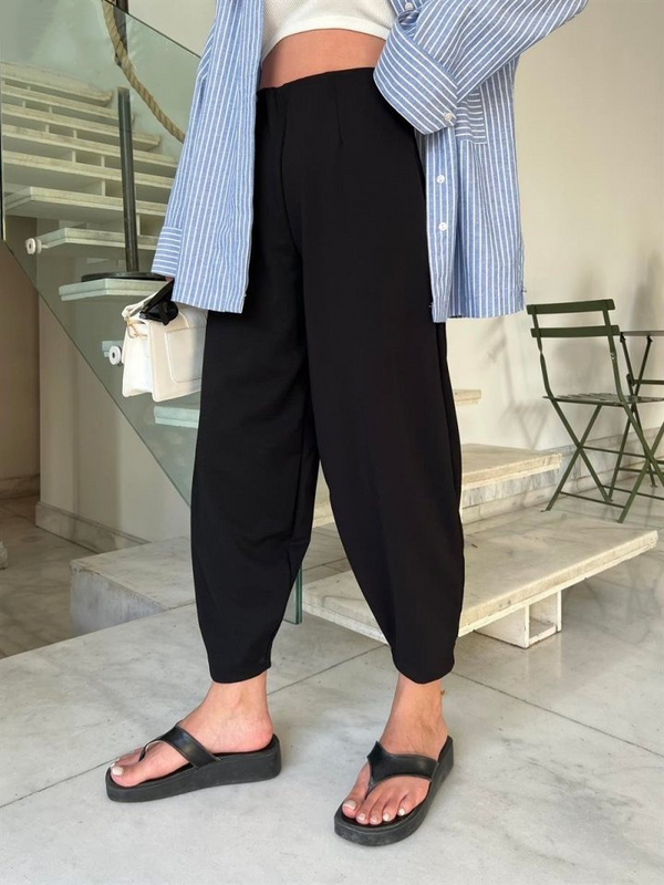 Pantaloni din crep cu talie înaltă pentru femei, 34803