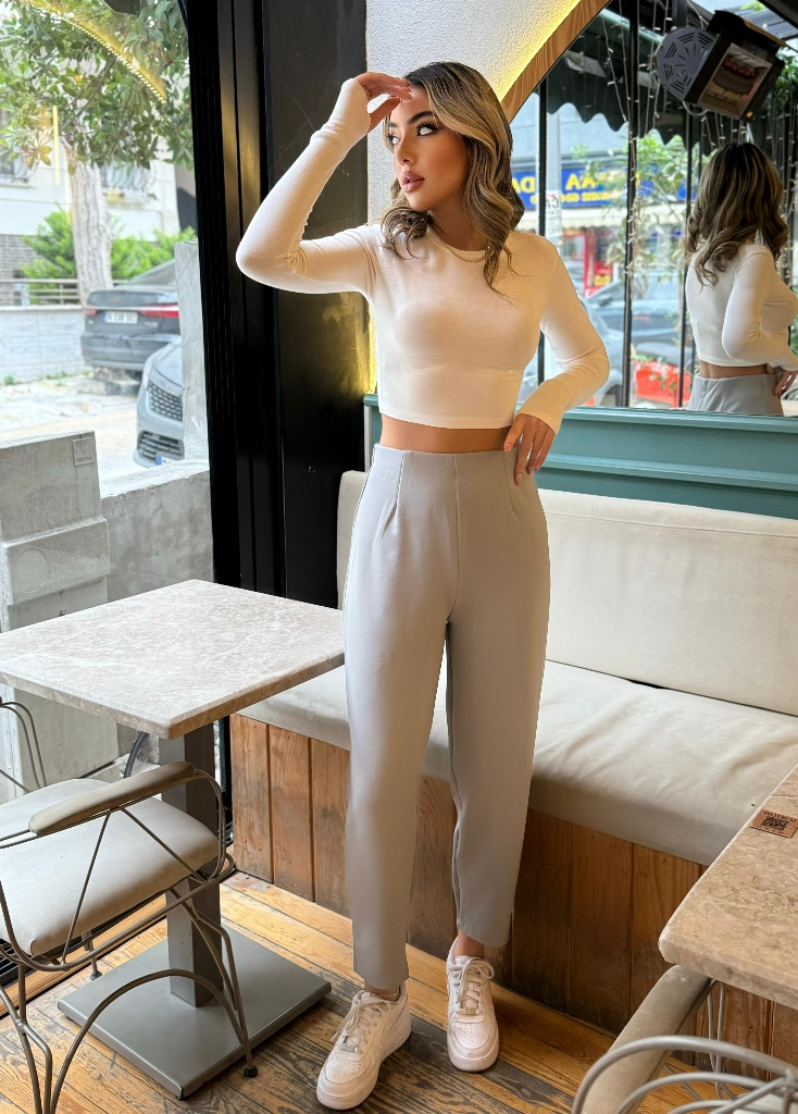 Pantaloni de dama din crep tip balon, 20766