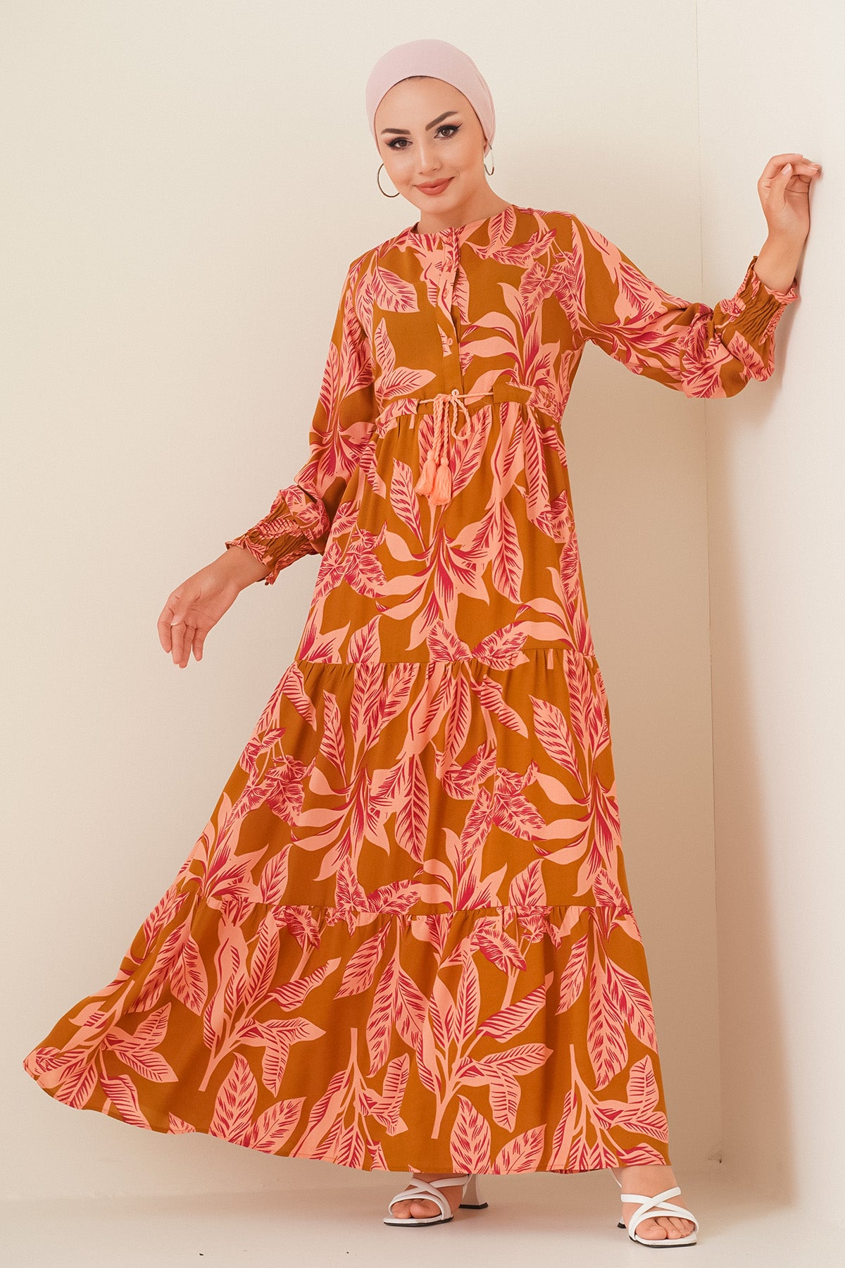 Rochie Hijab cu model 2145 - Bej