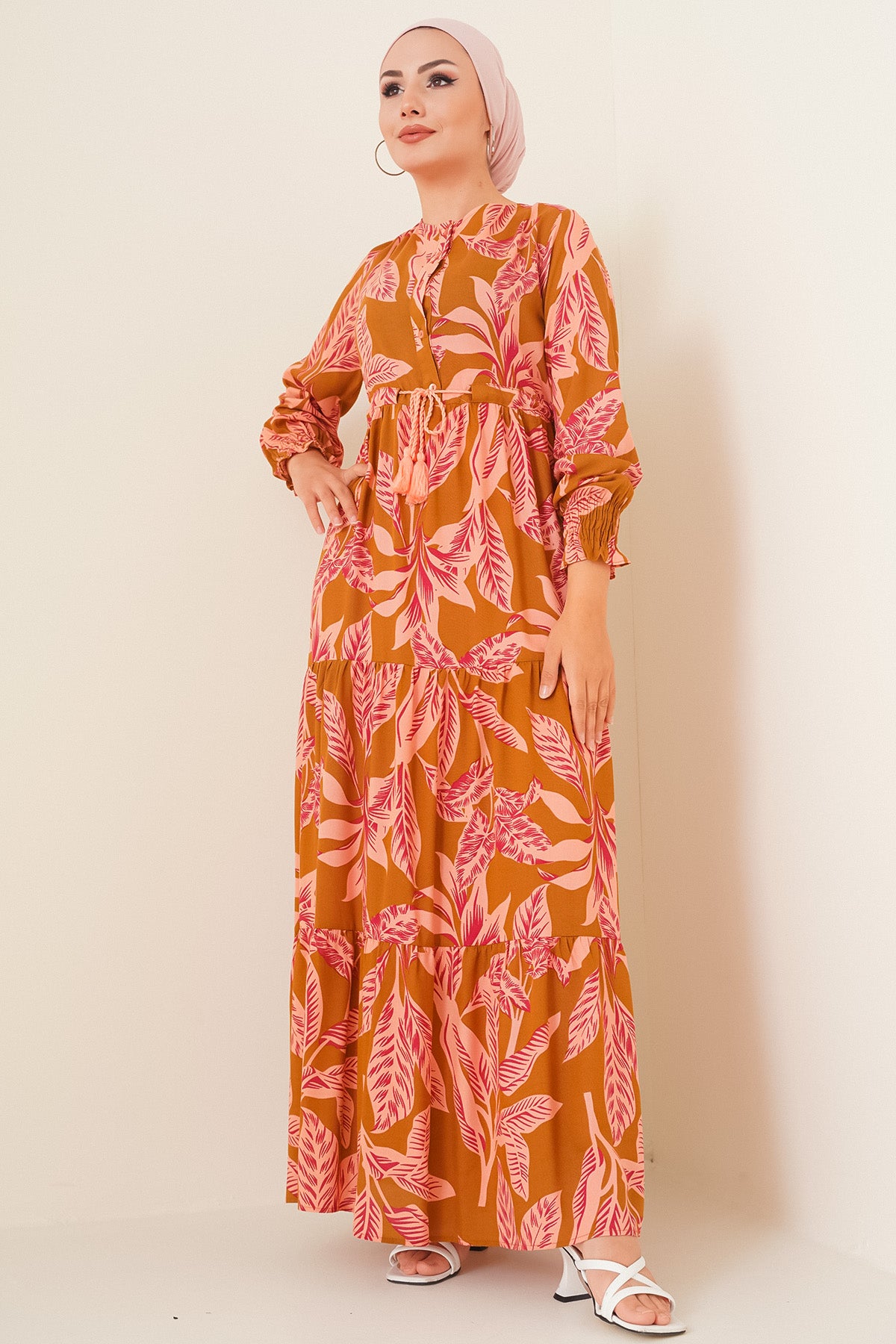 Rochie Hijab cu model 2145 - Bej