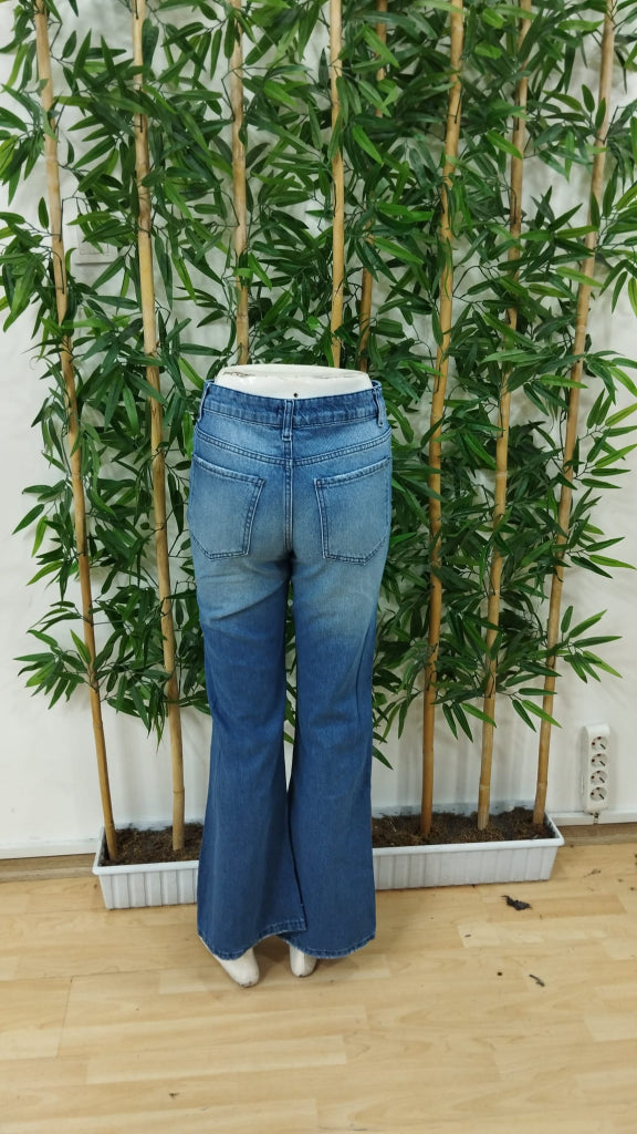 Women's High Waist Pocketed Flared Jeans, 27089