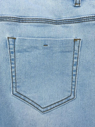 Women's High Waist Button-Front Distressed Denim Pants, 27090