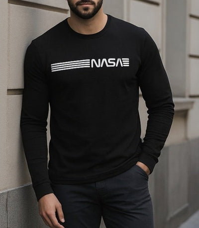 Erkek Uzun Kollu Bisiklet Yaka Viskon Sweat