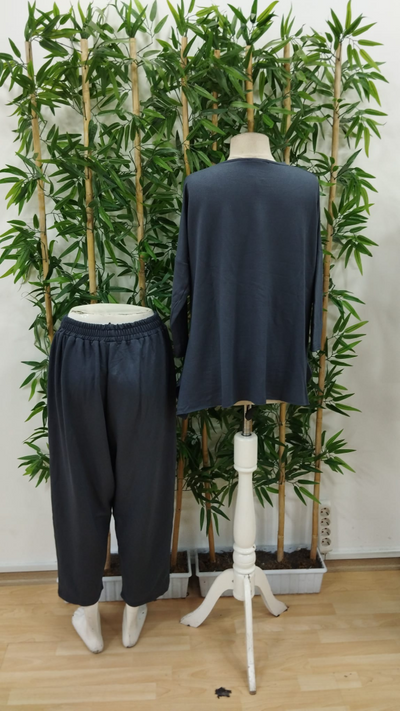 Costum din două piese, damă, cu mânecă lungă, detalii emblemă, din viscoză, 23579