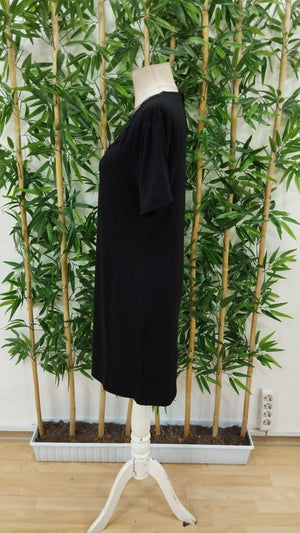 Rochie scurtă din viscoză cu mânecă scurtă și guler din dantelă pentru femei, 26445