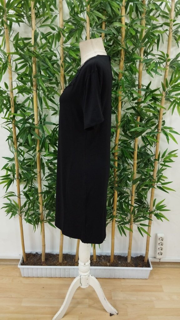 Rochie scurtă din viscoză cu mânecă scurtă și guler din dantelă pentru femei, 26445