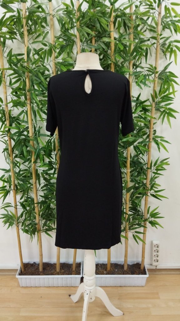 Rochie scurtă din viscoză cu mânecă scurtă și guler din dantelă pentru femei, 26445