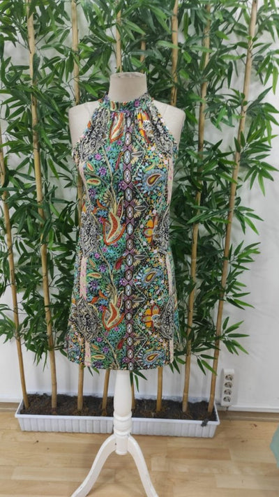 Rochie midi Supreme fără mâneci, cu decolteu halter și imprimeu, 34347