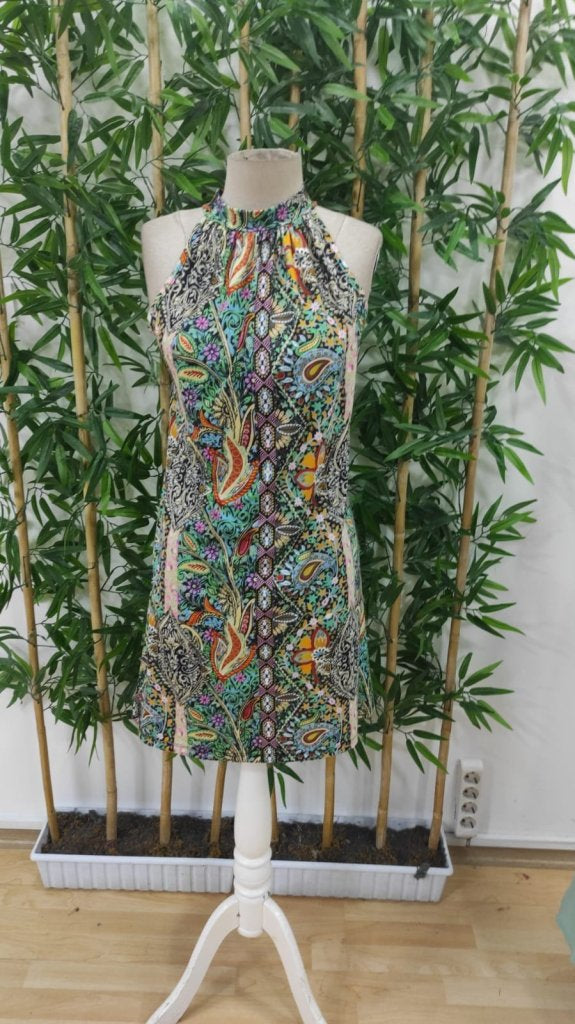 Rochie midi Supreme fără mâneci, cu decolteu halter și imprimeu, 34347