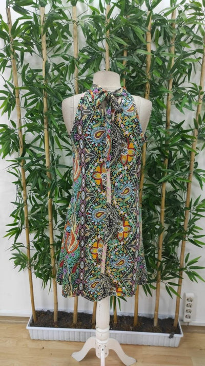 Rochie midi Supreme fără mâneci, cu decolteu halter și imprimeu, 34347