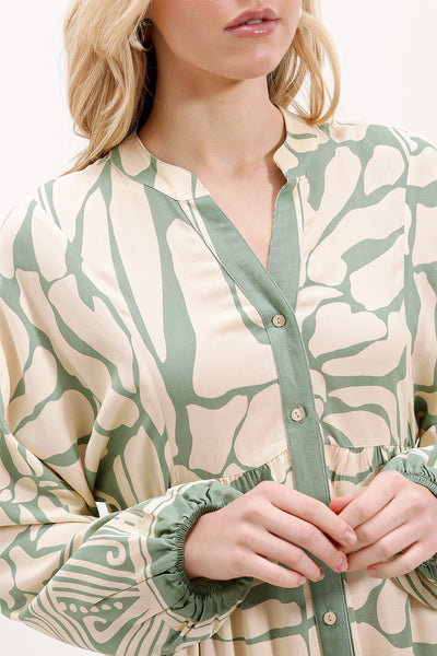 Rochie tesettür cu model autentic 2423 - A.Verde