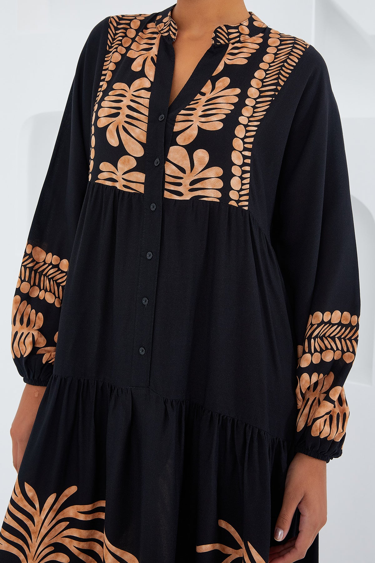 Rochie Hijab Visc Negru Vison Femei 2423