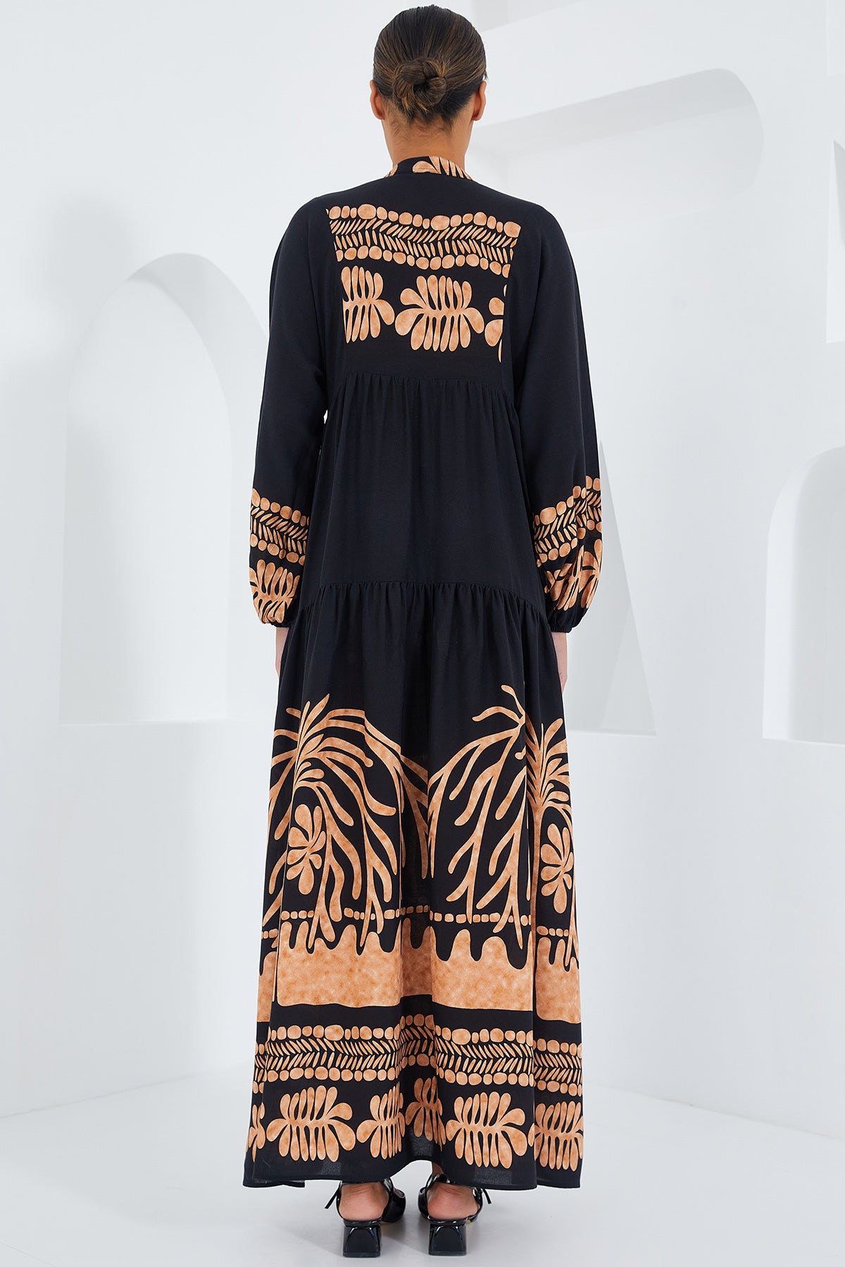 Rochie Hijab Visc Negru Vison Femei 2423
