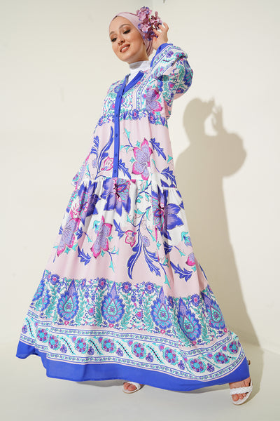 Rochie tesettür cu model autentic 2423 - D.Lacivert