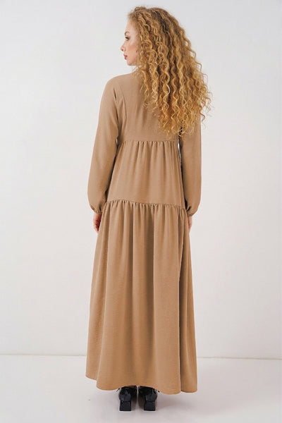 Rochie Hijab Visc Tan Negru Femei 2423