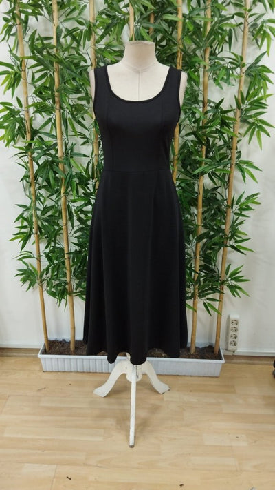 Rochie midi de damă, din crep irizat, cu bretele, decolteu pătrat și șliț, 24367