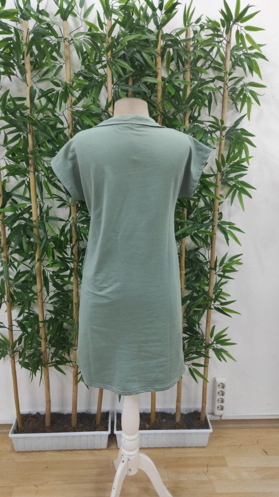 Rochie de damă cu mânecă scurtă și guler din viscoză cu două fire, 31220