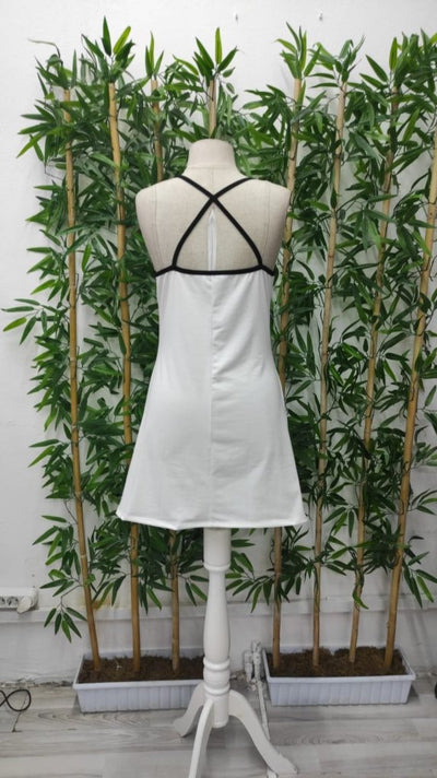 Women's Sleeveless Cami Criss-Cross Back Detail To Do List Print Supima Nightgown Dress, 34160