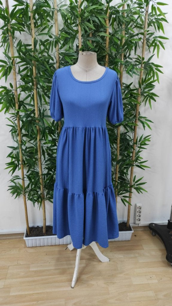 Rochie de damă cu mânecă scurtă, decolteu deschis, stratificată, model balon, purpuriu, 33893