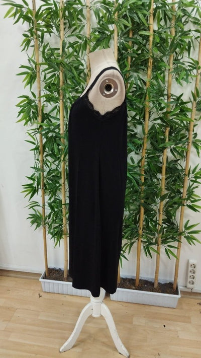 Rochie lungă din viscoză, cu guler pătrat și bretele din dantelă pentru femei, 34264