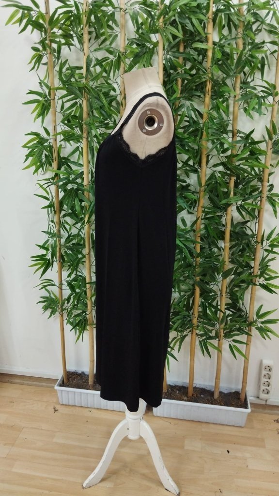 Rochie lungă din viscoză, cu guler pătrat și bretele din dantelă pentru femei, 34264
