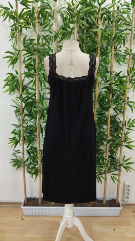 Rochie lungă din viscoză, cu guler pătrat și bretele din dantelă pentru femei, 34264