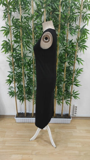 Rochie midi fără mâneci, cu guler rotund, din viscoză, cu două fire, 26970