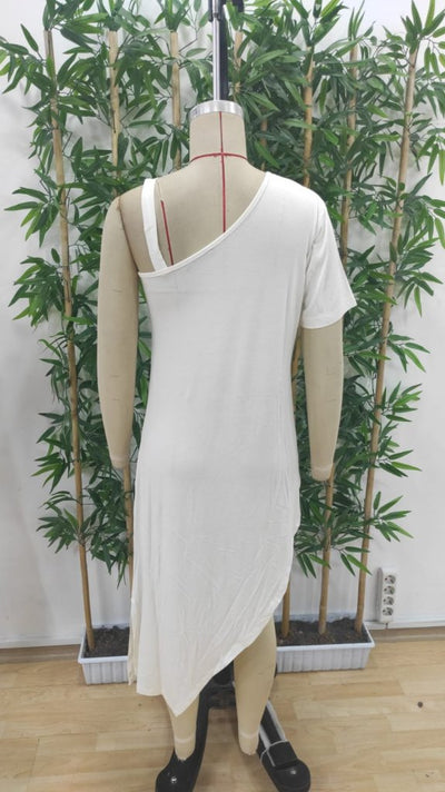 Women's One-Shoulder Strappy Asymmetrical Cut Detail Blouse, 33895