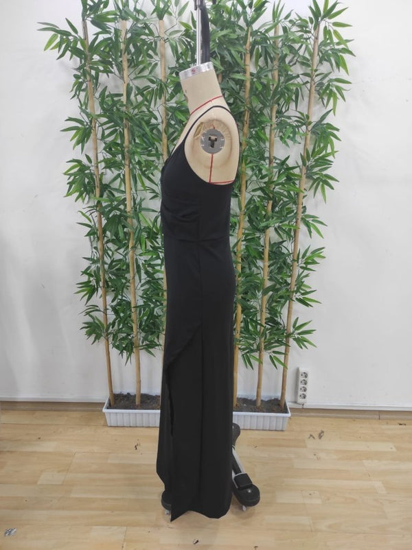 Rochie de damă din crep, cu bretele și decolteu înfășurat, 24873