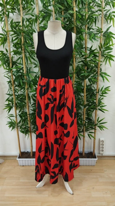 Rochie lungă Supreme pentru femei, cu guler rotund, bretele, din viscoză, cu imprimeu, 27387