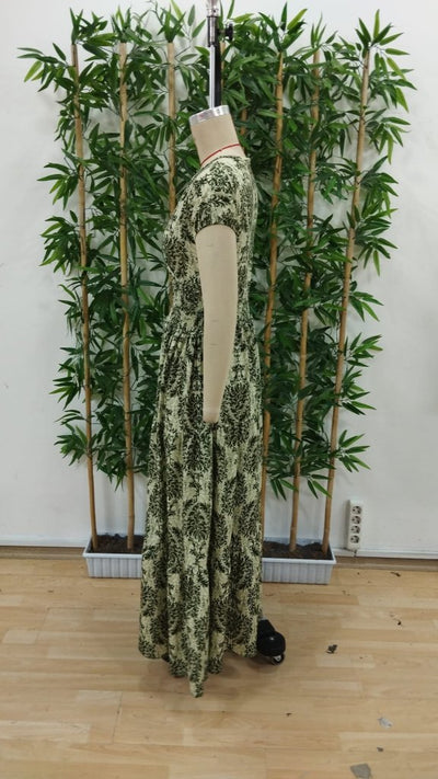 Rochie maxi cu mâneci scurte, guler wrap, talie elastică, jersey, 37496
