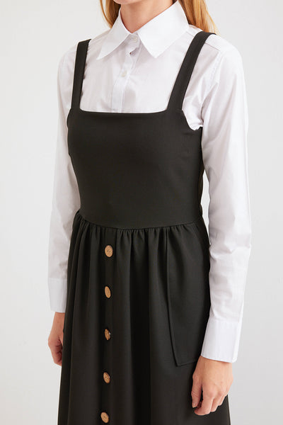 2490 Rochie Salopetă Lungă - Negru