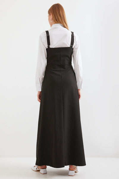 2490 Rochie Salopetă Lungă - Negru