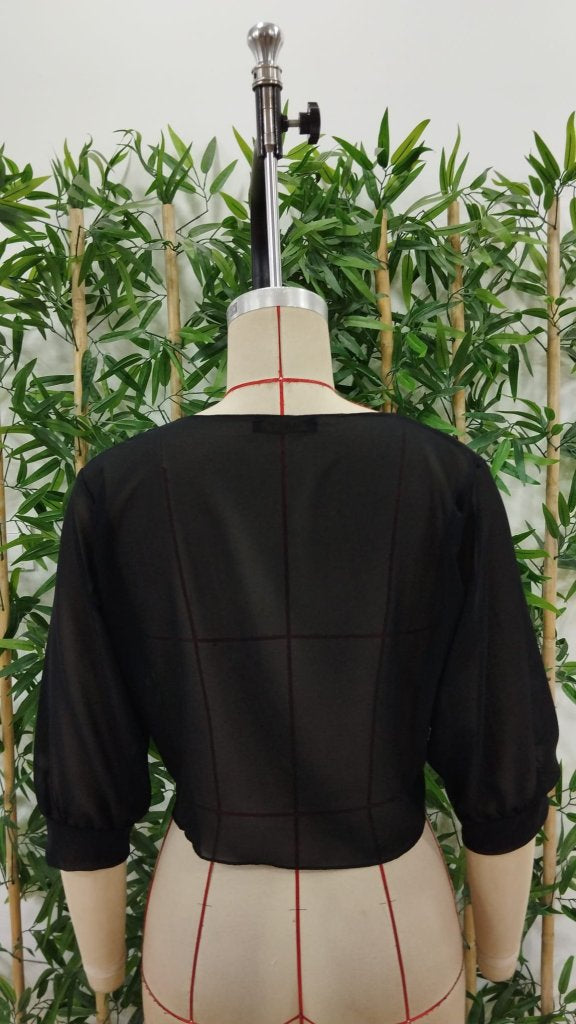Kadın Truvakar Kol önden Bağlamalı Kısa şifon Bolero Ceket, 25354