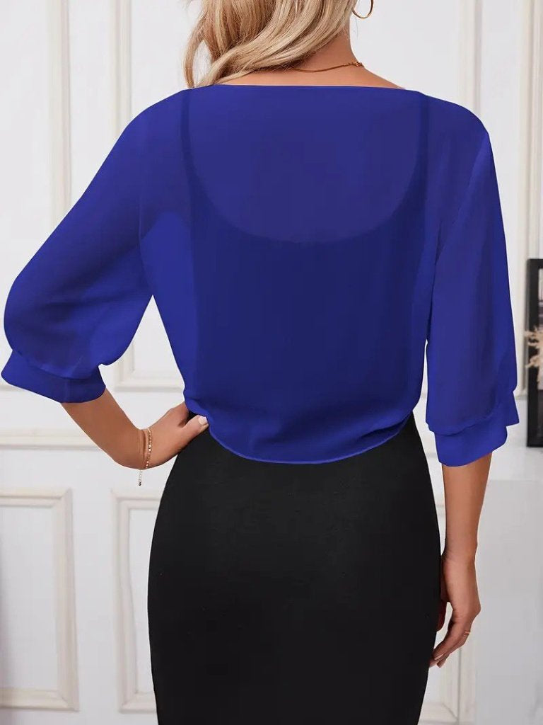 Kadın Truvakar Kol önden Bağlamalı Kısa şifon Bolero Ceket, 33503