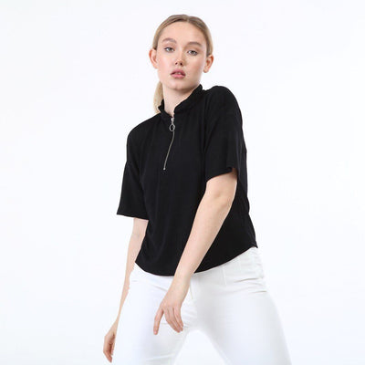 TRICOU CU FERMOAR - Negru