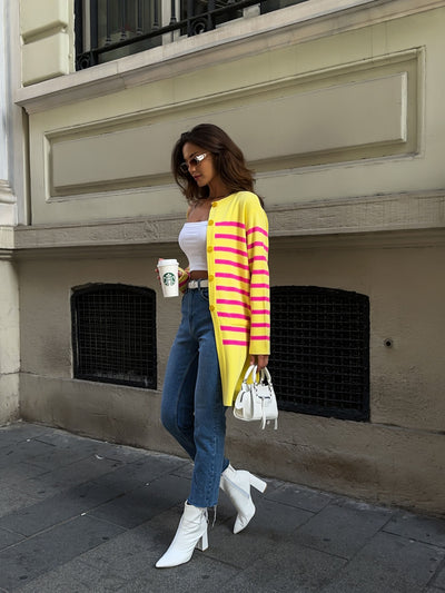 CARDIGAN TRICOTAT - Galben