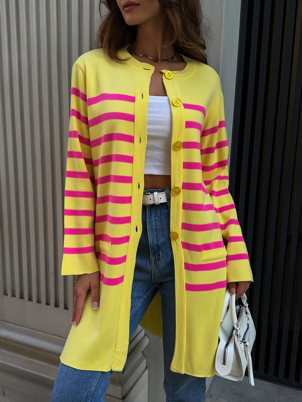 CARDIGAN TRICOTAT - Galben