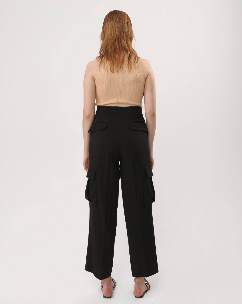 Pantaloni cargo cu buzunar - Negri