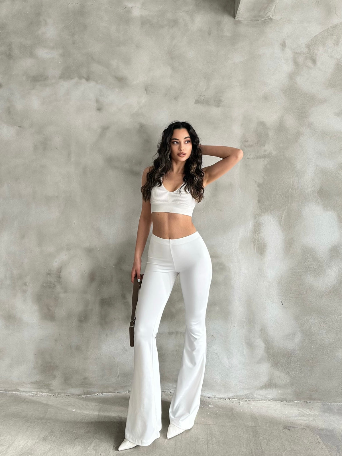 White Flared Trousers