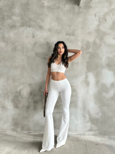 White Flared Trousers