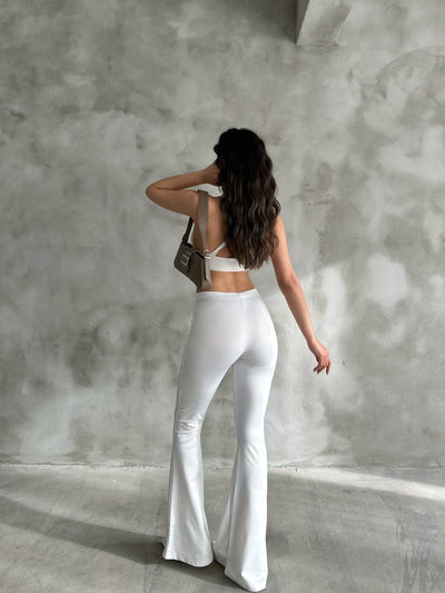 White Flared Trousers