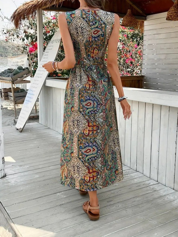 Rochie scurtă Supreme pentru femei, fără mâneci, cu decolteu în V și model, 34106