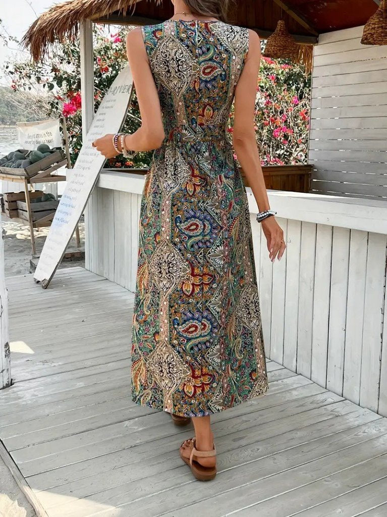 Rochie scurtă Supreme pentru femei, fără mâneci, cu decolteu în V și model, 34106