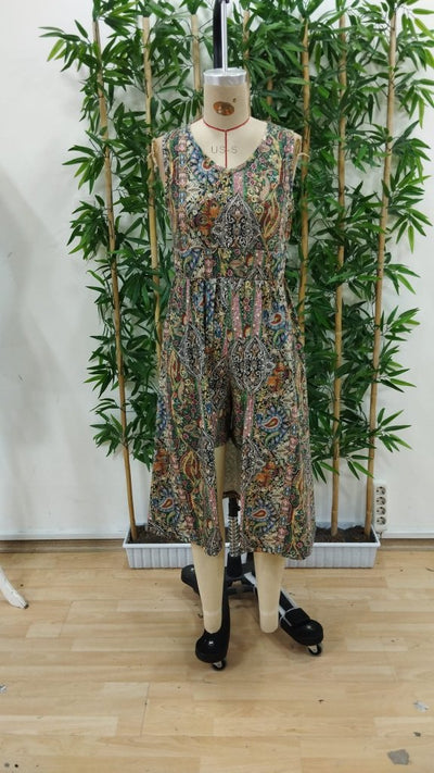 Rochie scurtă Supreme pentru femei, fără mâneci, cu decolteu în V și model, 34106