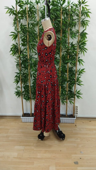 Rochie Supreme pentru femei, fără mâneci, cu guler rotund, talie elastică, model, 25085