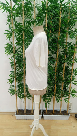 Kadın Kısa Kollu Bisiklet Yaka Köpek Baskılı Viskon Bluz , 25186