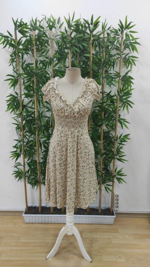 Rochie Supreme pentru femei, cu mânecă scurtă, decolteu înfășurat, talie elastică, model floral, 25204
